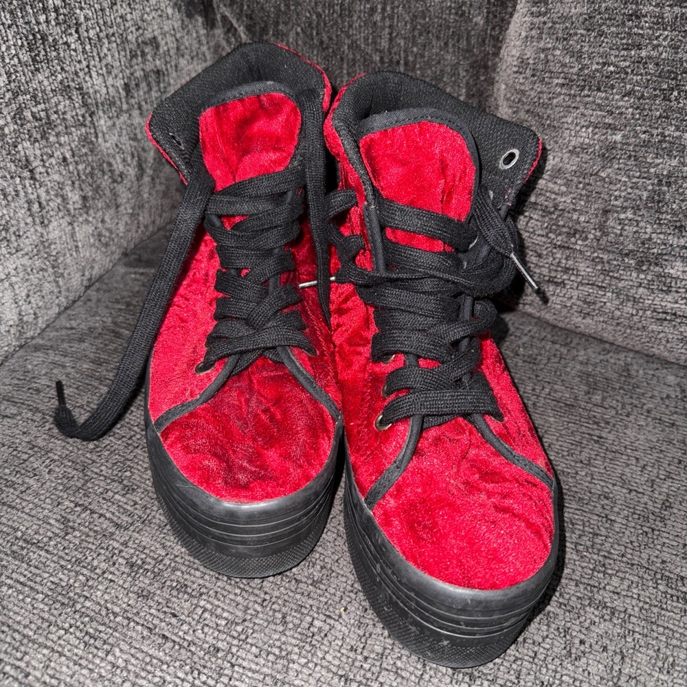 Jeffrey Campbell Velvet Platform Sneakers Size 8